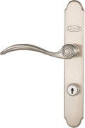 Brushed Nickel Curved Handle Set With Keyed Deadbolt Lock R694526