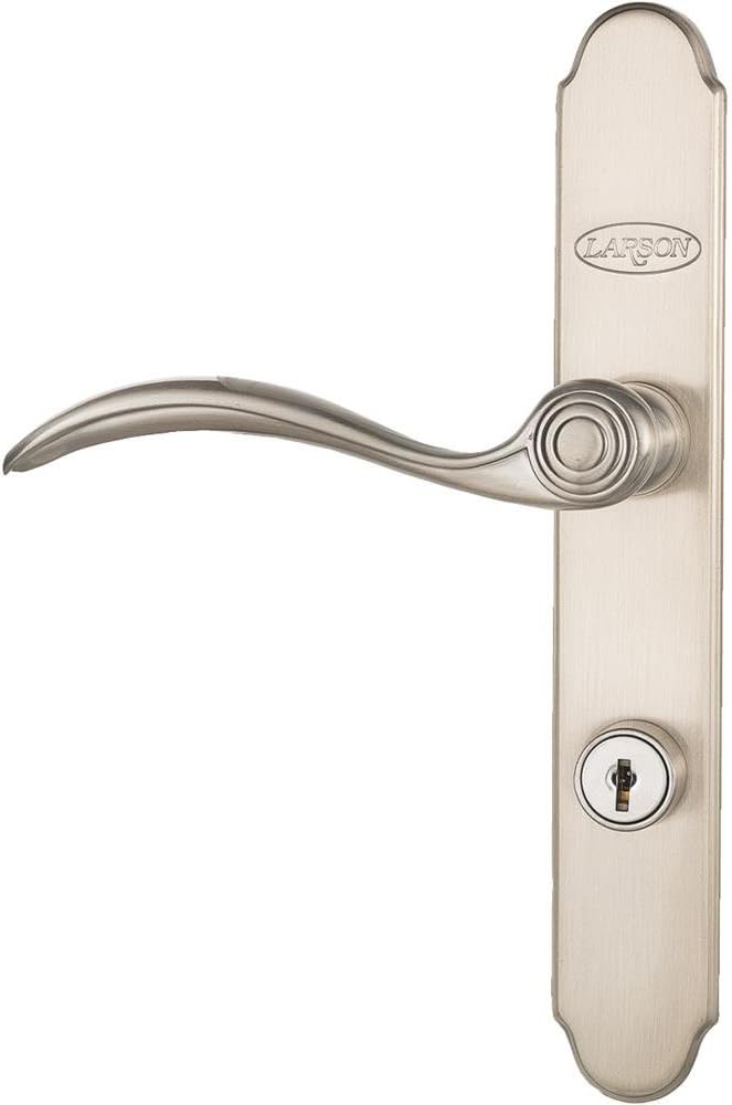 Brushed Nickel Curved Handle Set With Keyed Deadbolt Lock R694526