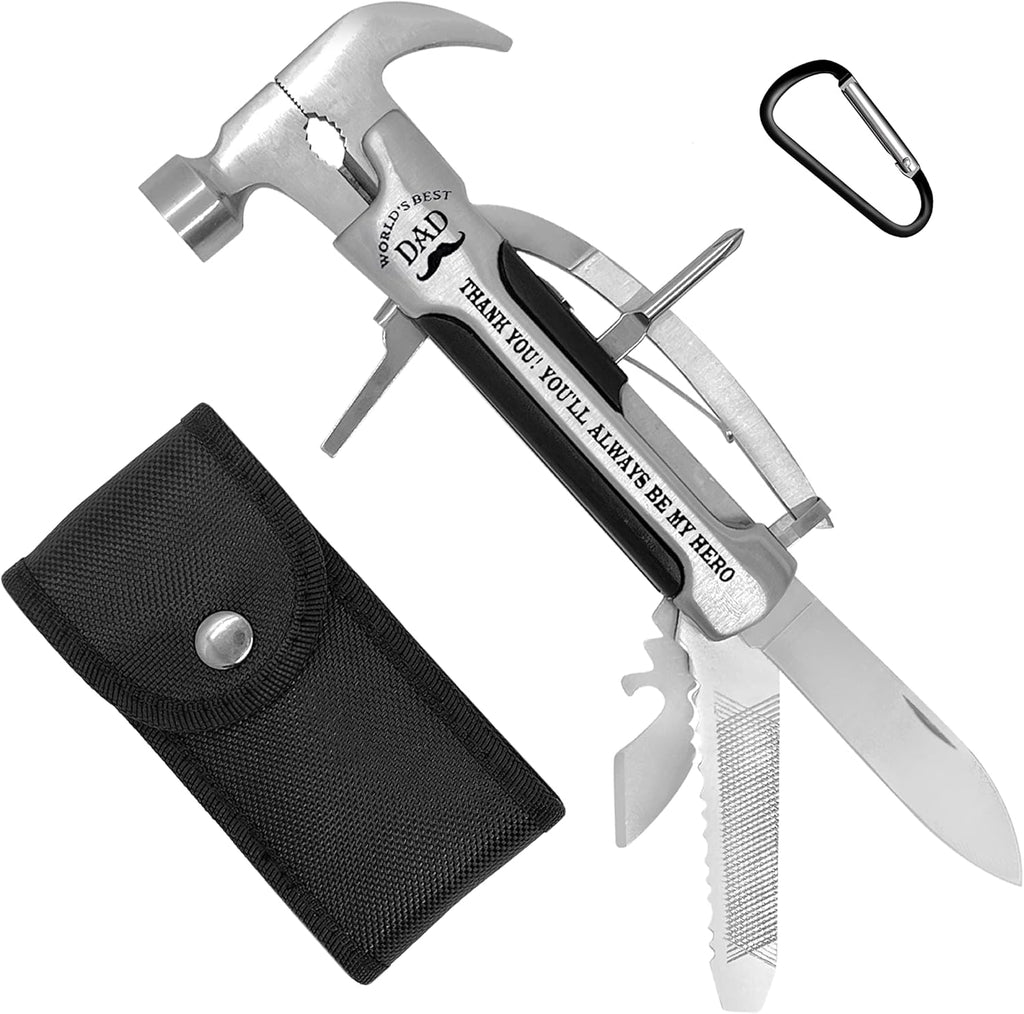 Stainless Steel Hammer Multitool with case and clip N553