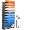 Black 10 Pockets Mesh Wall File Organizer K49463