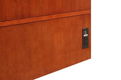 Solid Wood Murphy Storage Bed Queen Cherry N79780