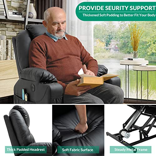 Grey Fabric Power Lift Electric Recliner Chair with Cup Holders T80813