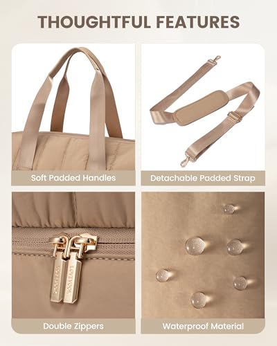 Travel Duffle Bag with Shoe Compartment, 42L Overnight Bag, 3Pcs Set S65297