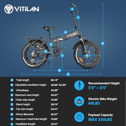 750W 48V 13AH 20” x 4.0" Folding Fat Tire Electric Bike I7939