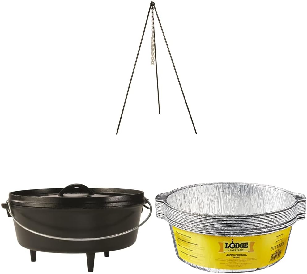 6 Quart Camp Dutch Oven with 12-Pack Aluminum Foil Liners B85285