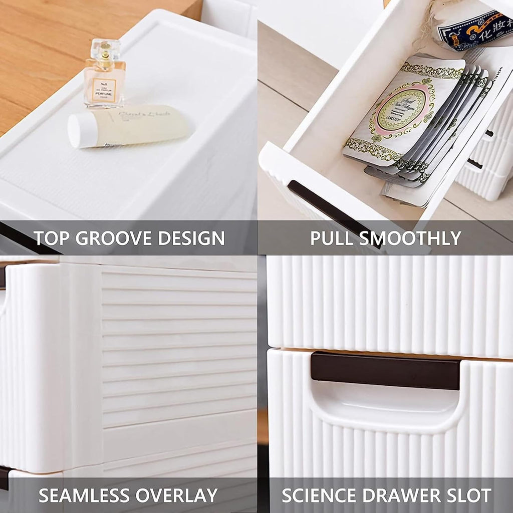 Narrow Storage Drawer Cart with Slide Out Drawer, Plastic Storage Tower with Wheels O5926