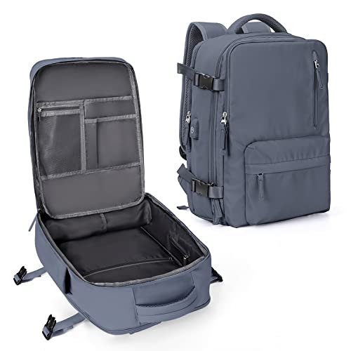 Travel Backpack 14 Inch Laptop Backpack with Shoe Compartment PeacockBlue J416995