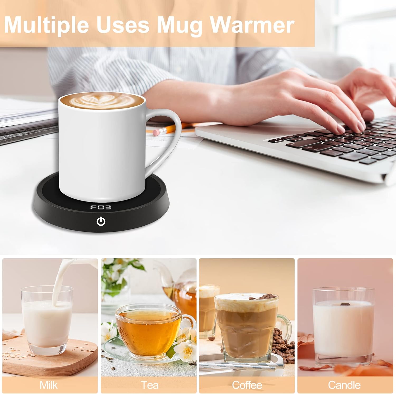 Coffee Mug Warmer with Temperature Settings Auto Shut Off N37418