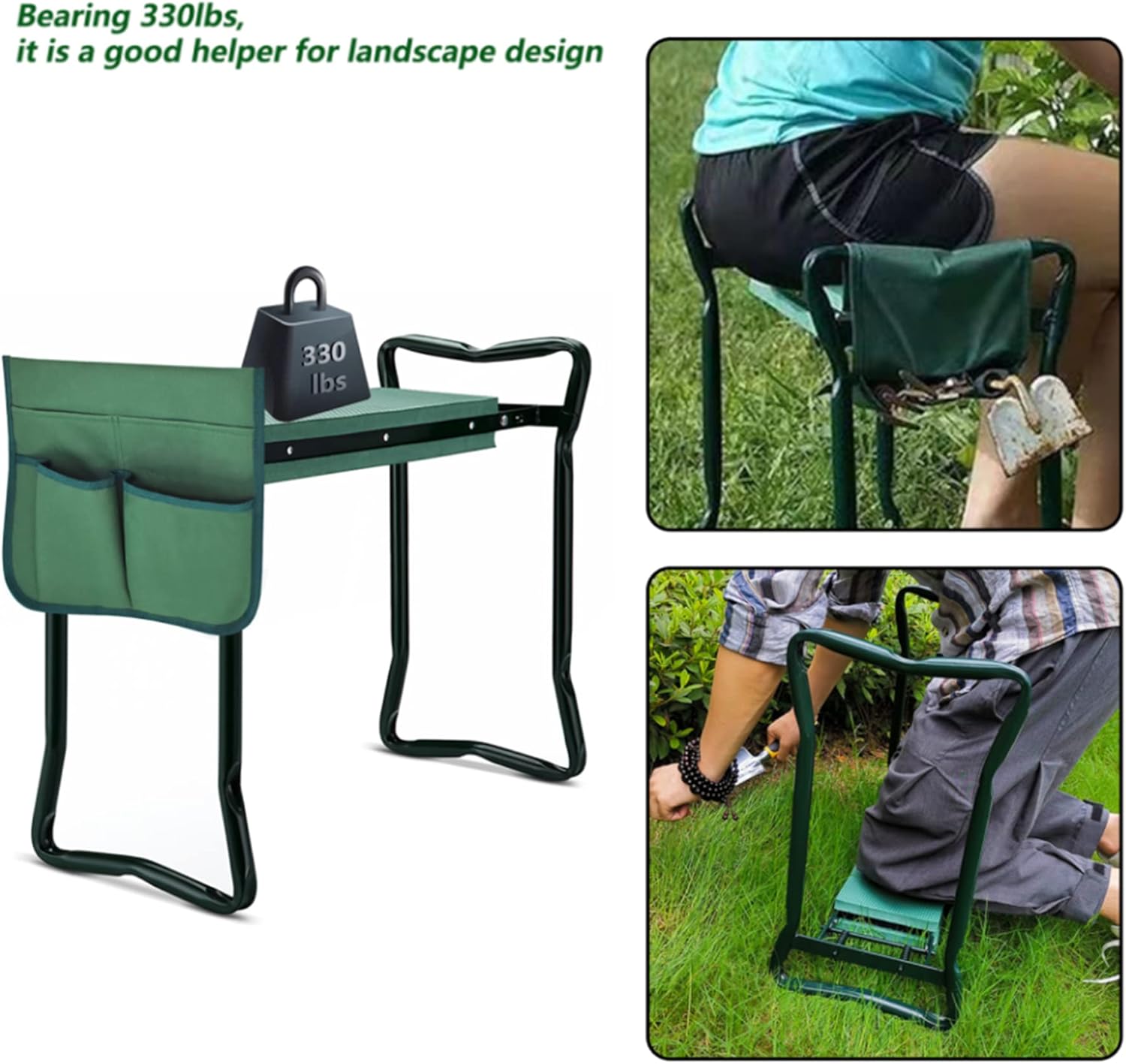 Portable Garden Kneeler Seat with Tool Bag Pouch L69150
