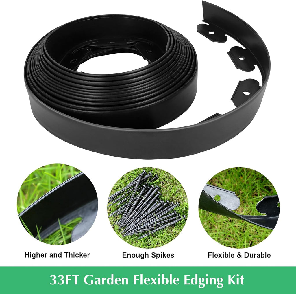 33FT No Dig Landscape Edging Border Kit with 40 Spikes Y98602