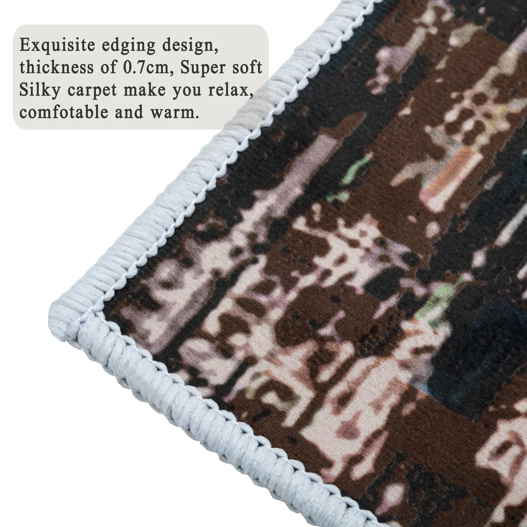 Modern Abstract Cream Blue Area Rug F656380