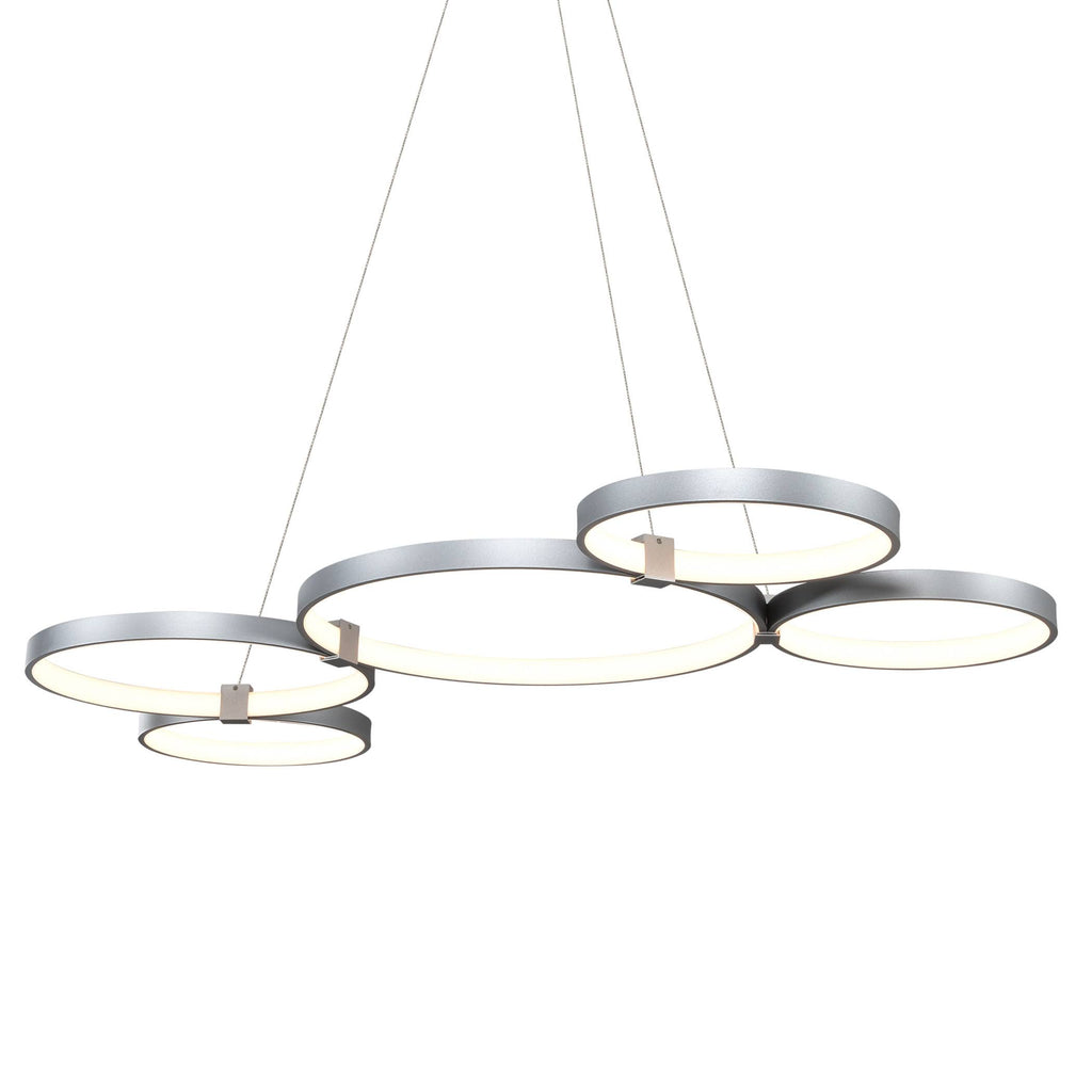 Silver 55x22 LED Adjustable Multi-Ring Chandelier I479