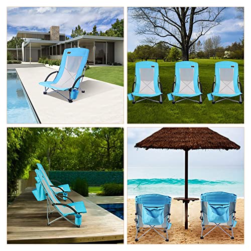 Set of 2 Orange Beach Chair with Cooler and Carry Bag I193