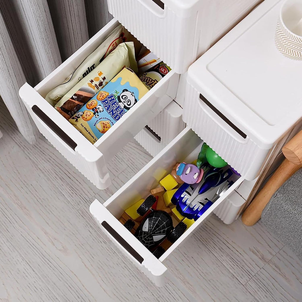 Narrow Storage Drawer Cart with Slide Out Drawer, Plastic Storage Tower with Wheels O5926