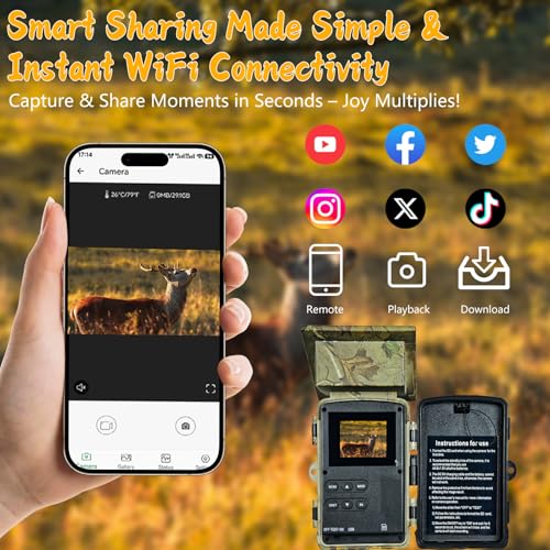 5K WiFi Solar Trail Camera with 64GB SD Card C6899