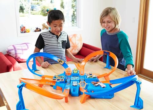 Criss Cross Crash Toy Car Track Set with Motorized Booster D5049
