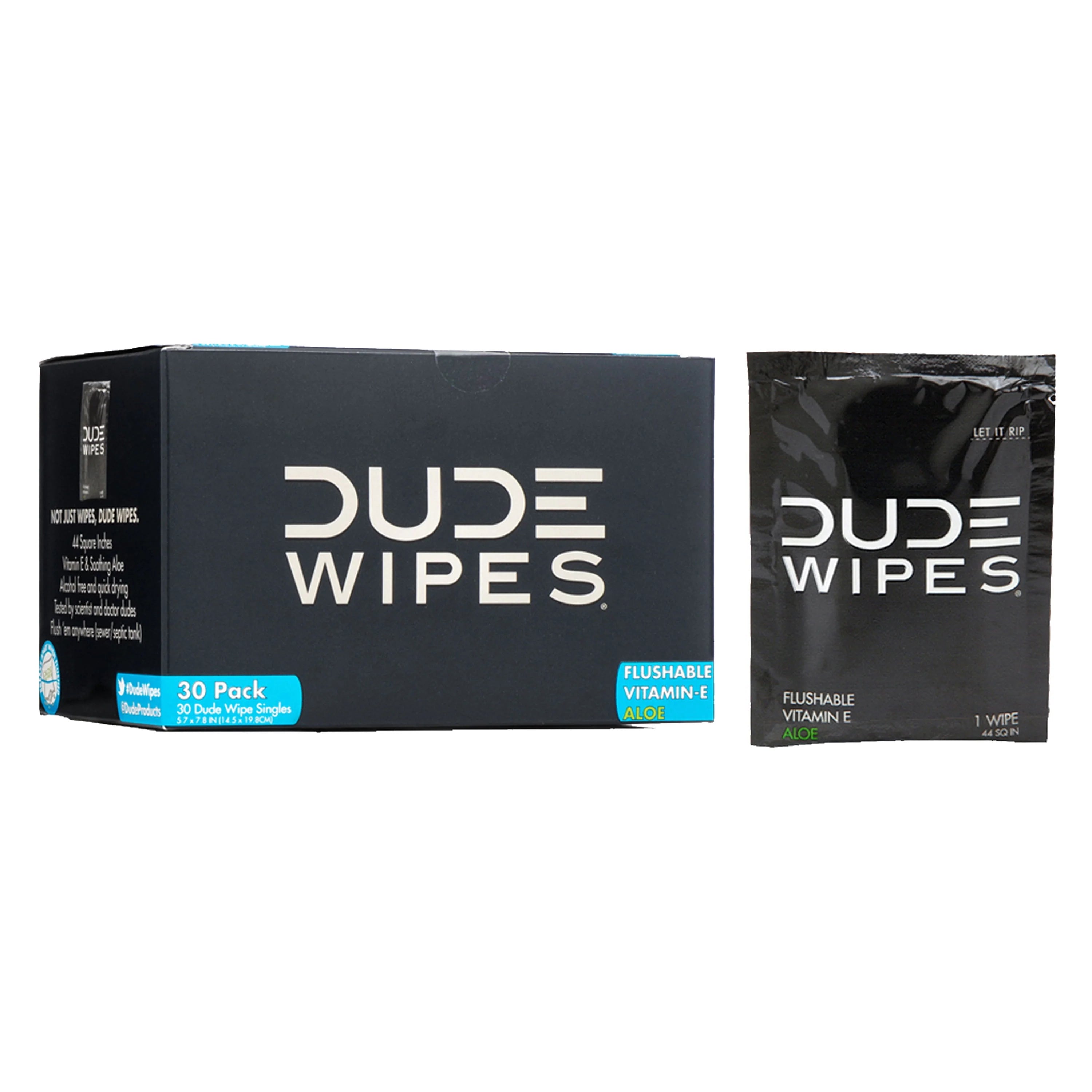Unscented XL Flushable Wipes, 30 Individually Wrapped Wipes T784