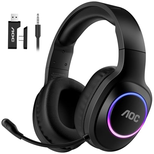 Black Wireless Gaming Headset with Noise Canceling Mic W128511
