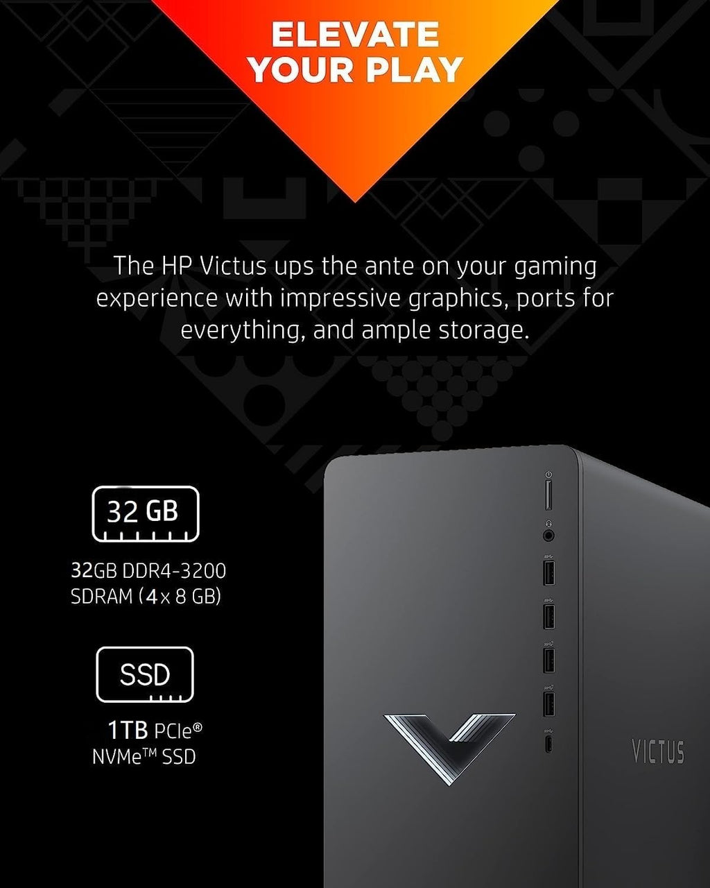 AMD Ryzen 5 5600G 32GB SDRAM 1TB SSD + 1TB HDD Gaming Desktop PC W22770