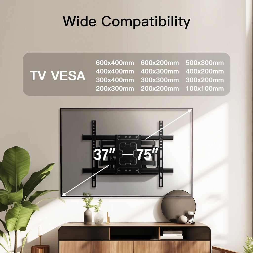 Full Motion TV Wall Mount for 37-75 inch TVs Holds up to 132lbs I2575