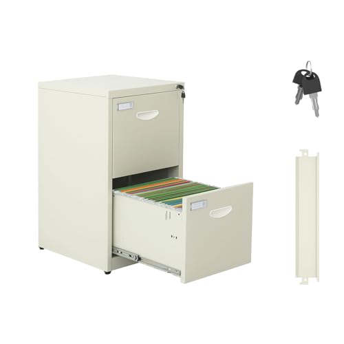 Black 2 Drawer Metal File Cabinet with Lock D32118