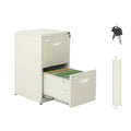 Black 2 Drawer Metal File Cabinet with Lock D32118
