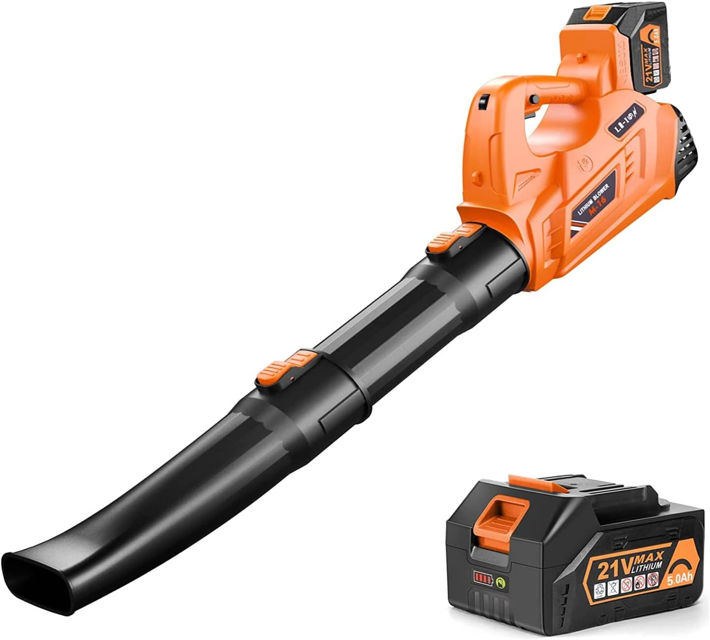Cordless Leaf Blower, 320 CFM 180 MPH 5.0Ah Battery Operated M333