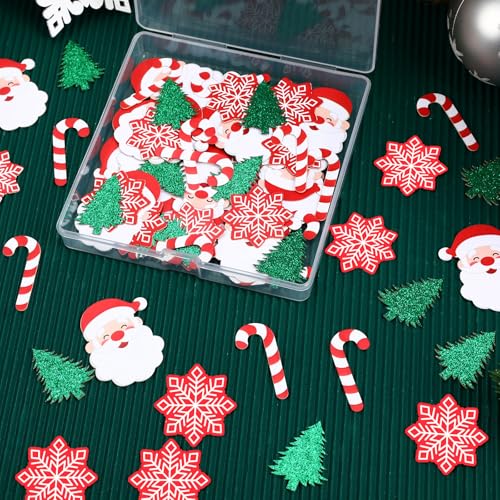 Christmas Confetti Glitter Tree Decorations Santa Claus Snowflakes Candy Canes Sprinkles P286461