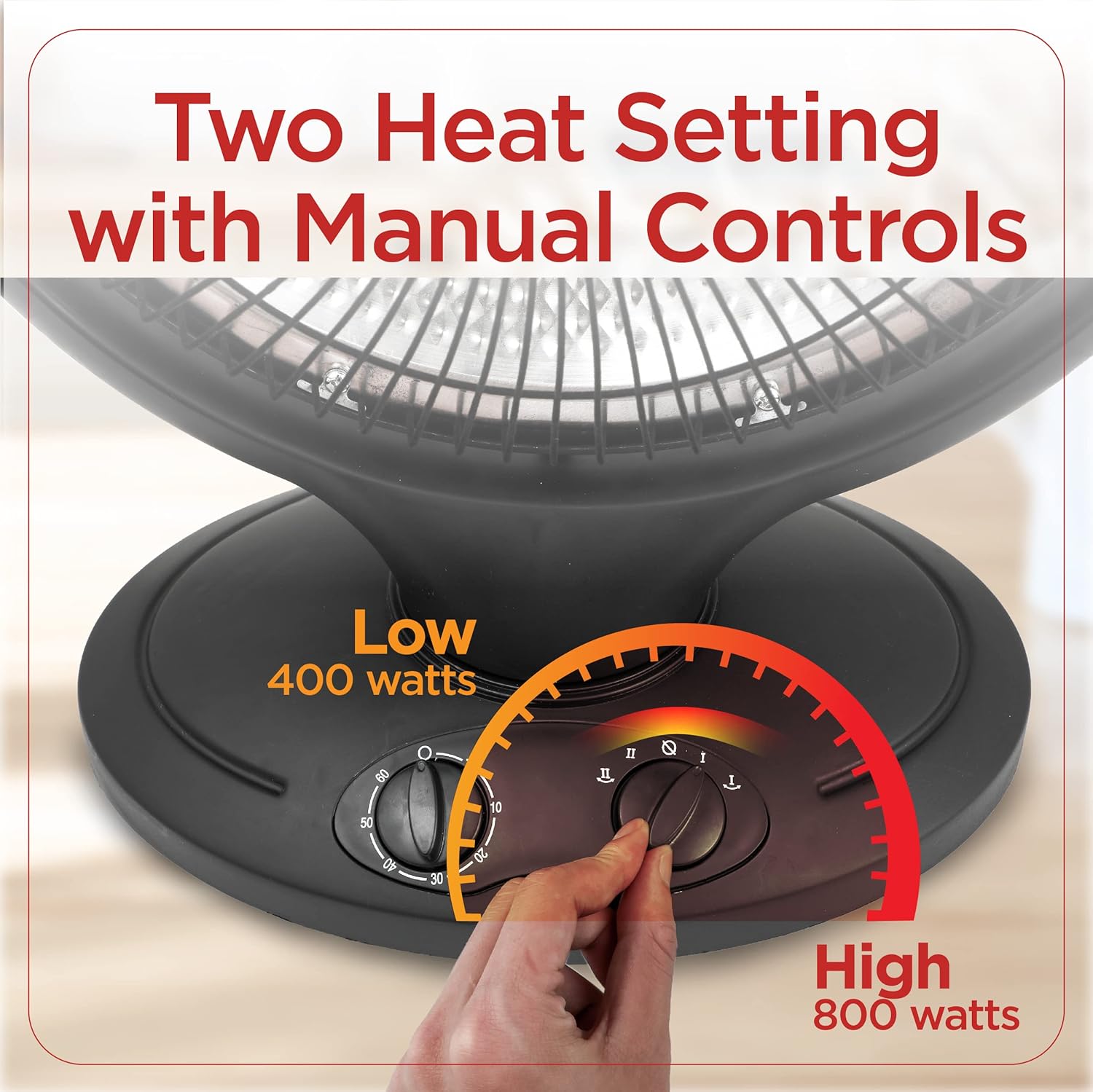 Portable Oscillating Space Heater with Timer O3364