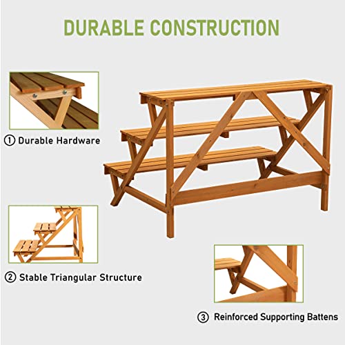 3 Tier Wood Plant Stand Z8789