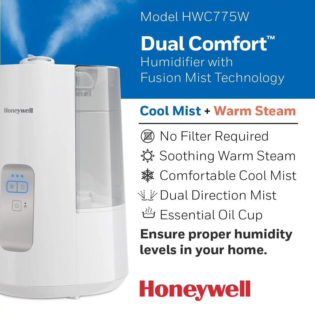 White Cool Warm Mist Humidifier, 600 sq ft W7946