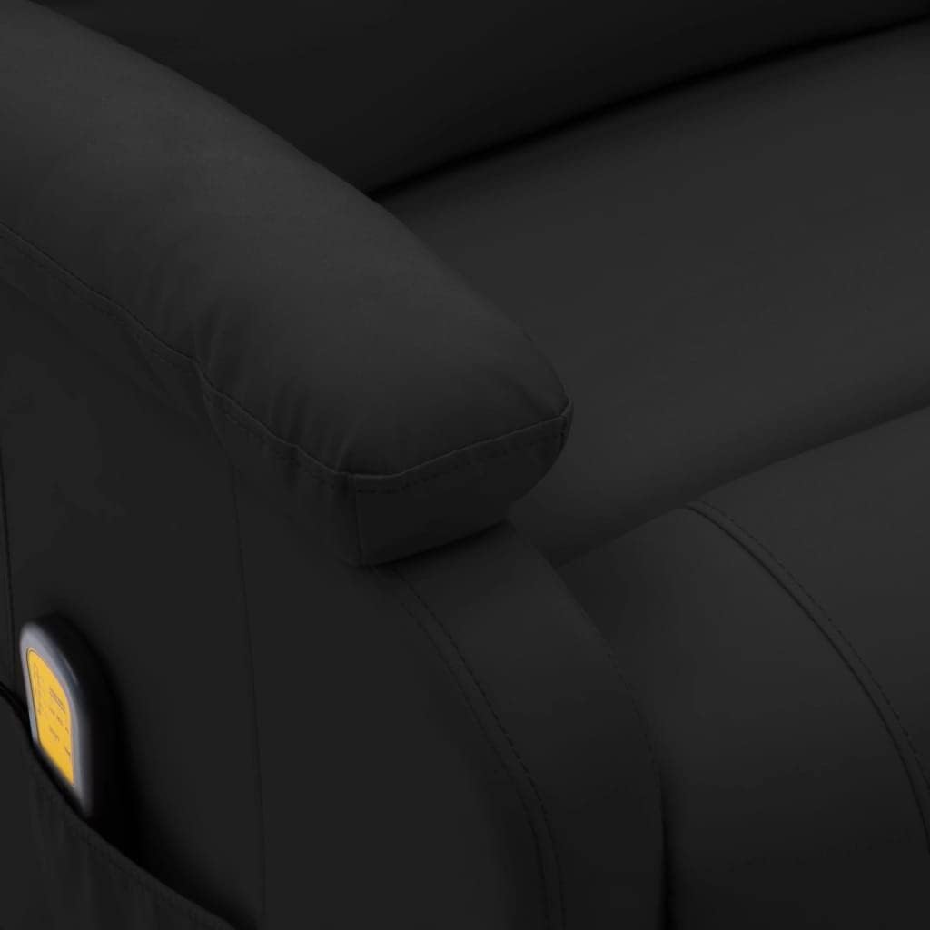 Black Faux Leather Adjustable Recliner Chair with Footrest D97384