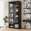 Black Wooden Display Cabinet with Glass Doors S24437