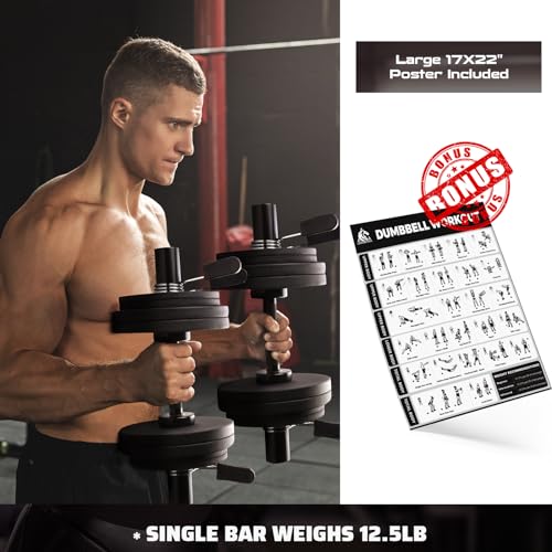 16"/20" Loadable Dumbbells Pairs Commercial Grade Olympic Dumbbell Bar Handle Y744