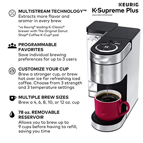 Single Serve K-Cup Pod Coffee Maker, 78oz Removable Reservoir, Stainless Steel V9093