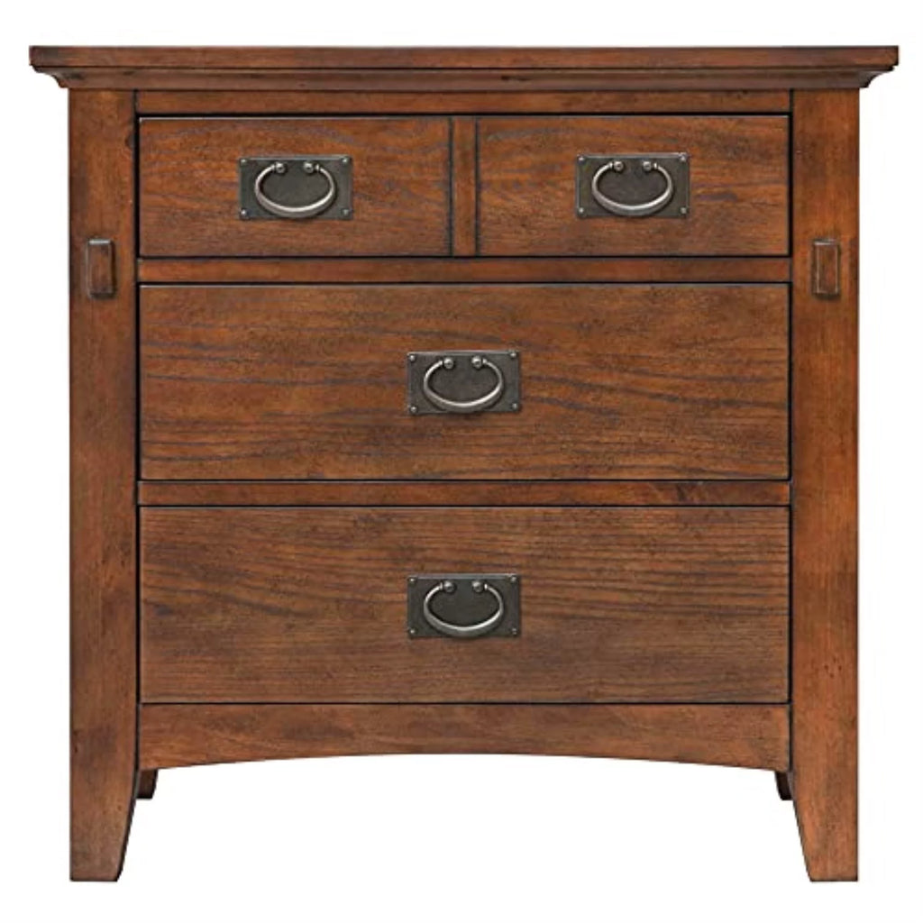 3-Drawer Solid Wood Nightstand in Amish Brown E541