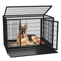 Heavy Duty Dog Crate Cage Kennel with Removable Wire Trays and Wheels H35523