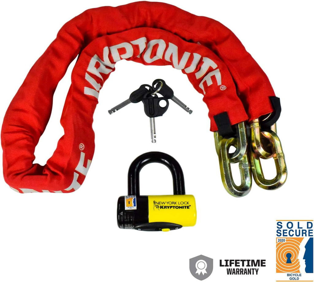 Red 14mm Chain and 15mm Disc Lock K2752