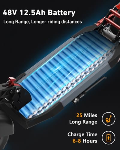 800W 28 MPH 25 Miles Range 10" Air Tires Folding Electric Scooter P657