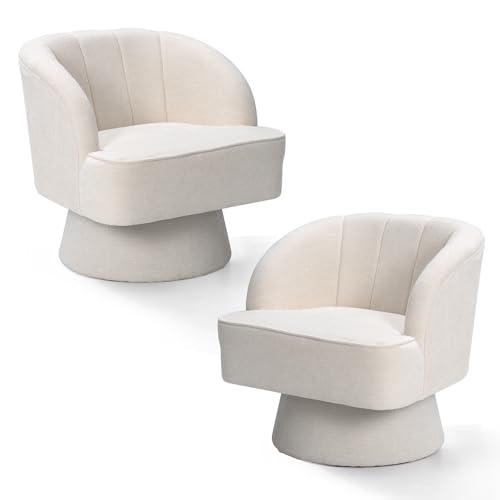 Beige Linen Swivel Accent Chair K848