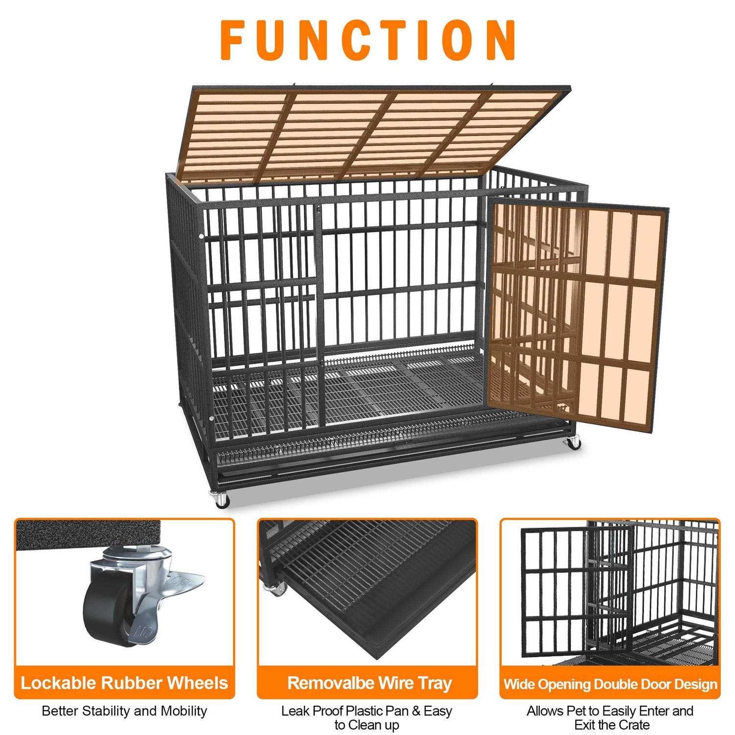 48 inch Heavy Duty Metal Dog Crate N945182