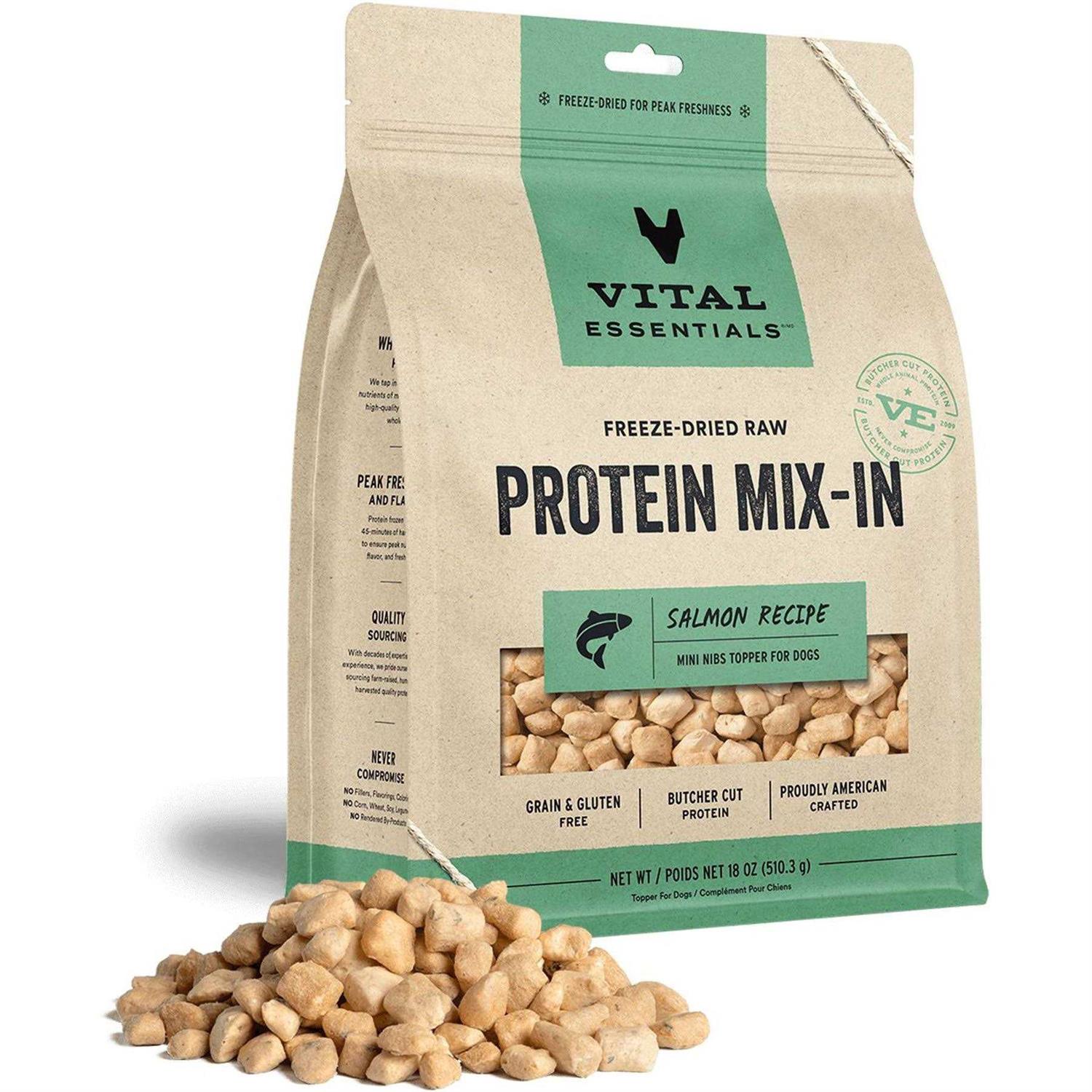 Freeze Dried Raw Salmon Recipe Mini Nibs Topper for Dogs U5907
