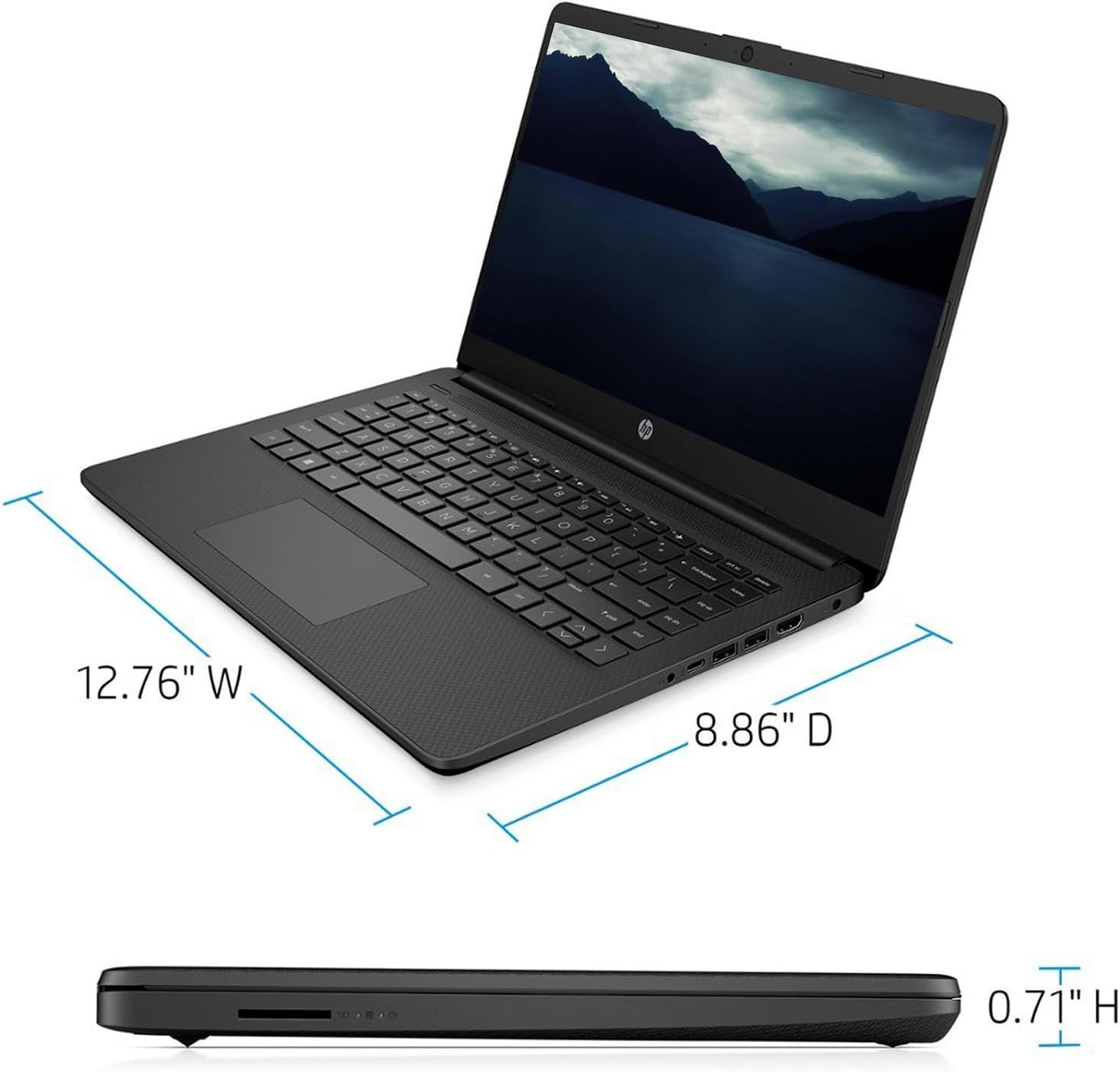 14'' HD Intel Celeron N4120 8GB RAM 320GB Windows 11 Black Laptop F793118