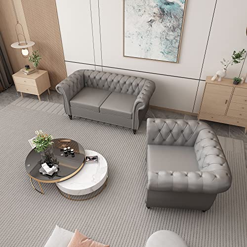 Beige Velvet Sofa Loveseat Chair 3 Piece Set W6541