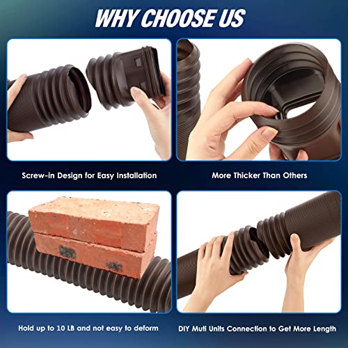 2 Pack Flexible Rain Gutter Downspout Extenders Black U773502