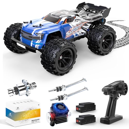 Fast Brushless RC Car, 1:16 4x4 High Speed RC Truck with 2 Lipo Batteries N46421
