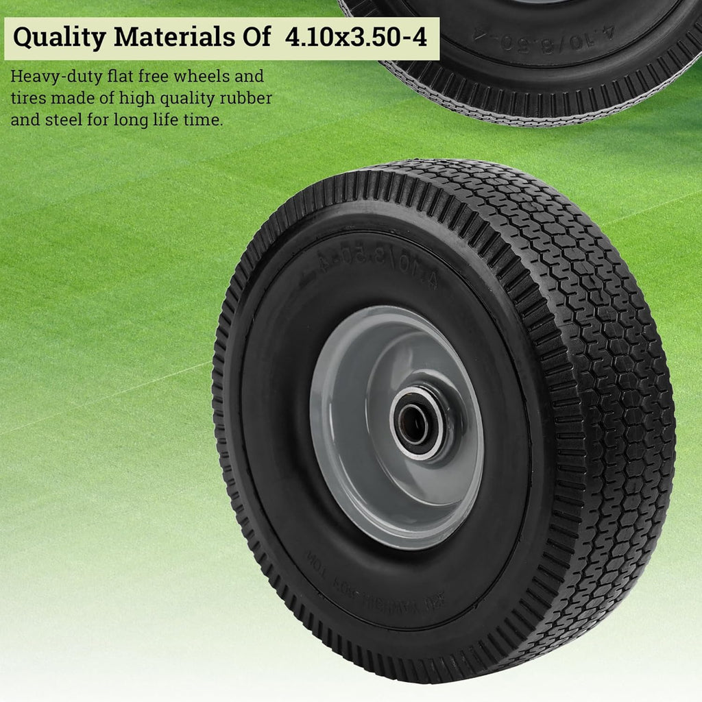 10x3.50-4" Solid Heavy Duty PU Tire and Wheel with 5/8" Axle Bore Hole, 2.2" Offset Hub X2137