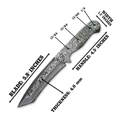 Damascus Steel Tanto Hunting Knife Blade Billet Z746