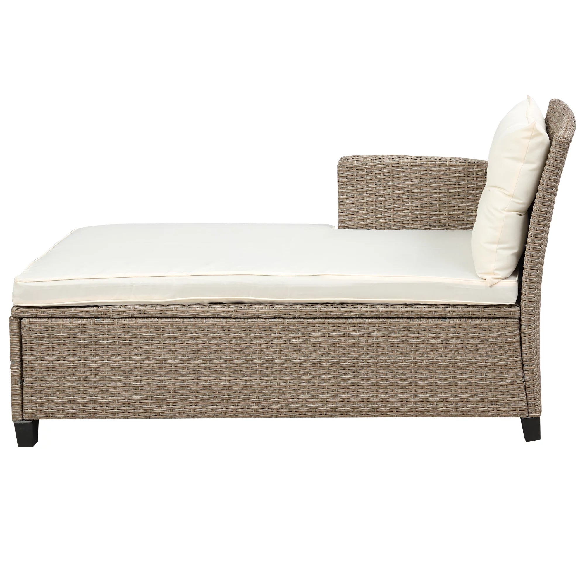 Beige Brown 4 Piece Wicker Rattan Sectional Sofa P186510
