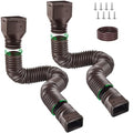 2 Pack Flexible Rain Gutter Downspout Extenders Black U773502